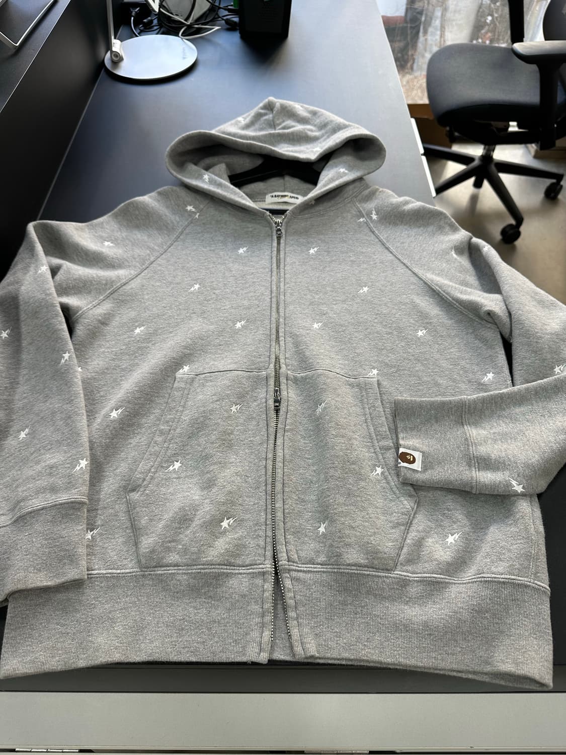 베이프 OG 스타 자수 후드집업 그레이 상품이미지6