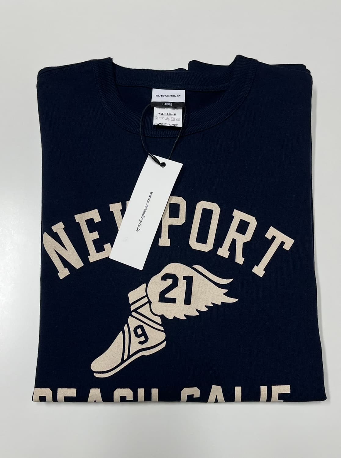 [새상품]아웃스탠딩 헤비웨이트 반팔티 L 다크네이비 상품이미지4