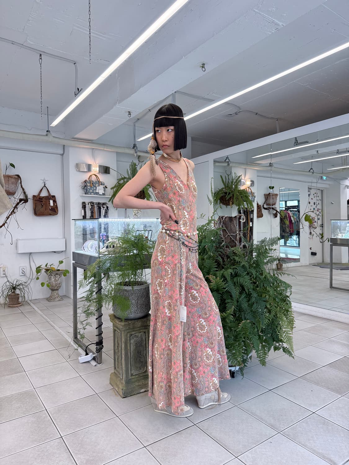 paisley knit overall 상품이미지1