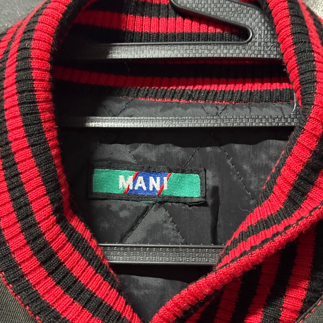 VTG 빈티지 소가죽 엠보싱 배색 올드스쿨 바시티 봄버 자켓 상품이미지5