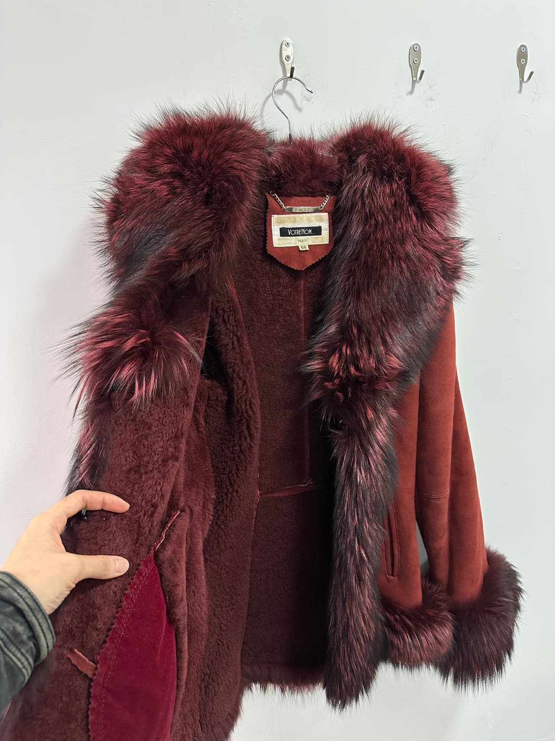 Lamb skin red fox fur jacket 상품이미지8