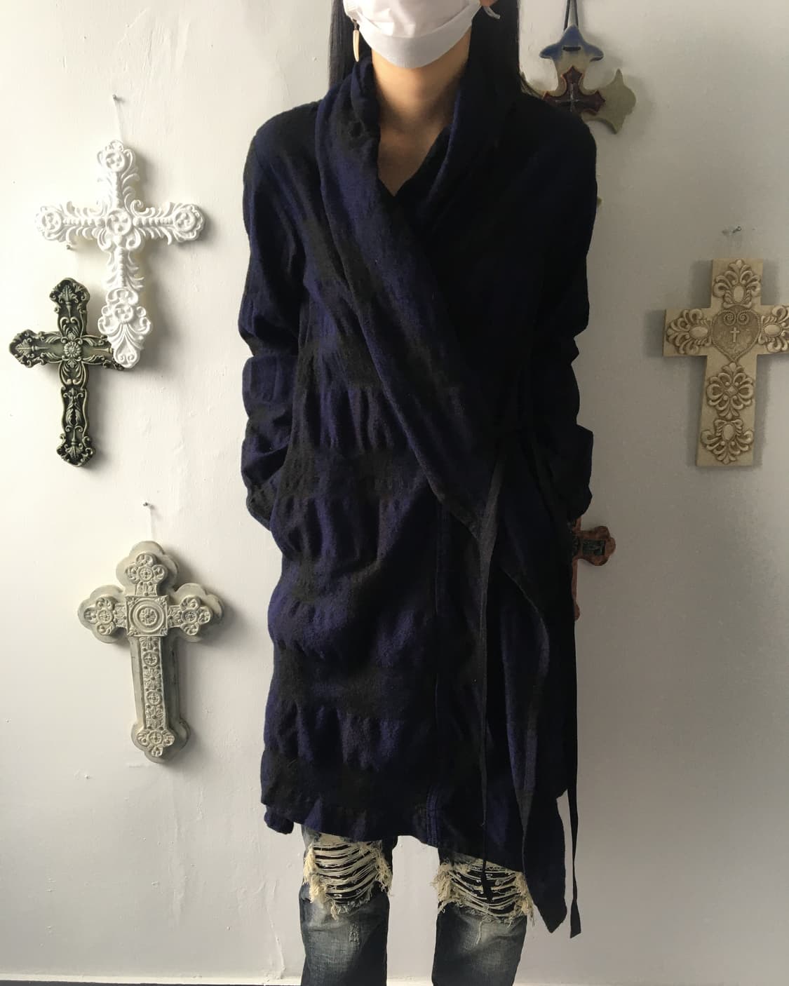 pas de calais check pattern woolen drape 상품이미지6