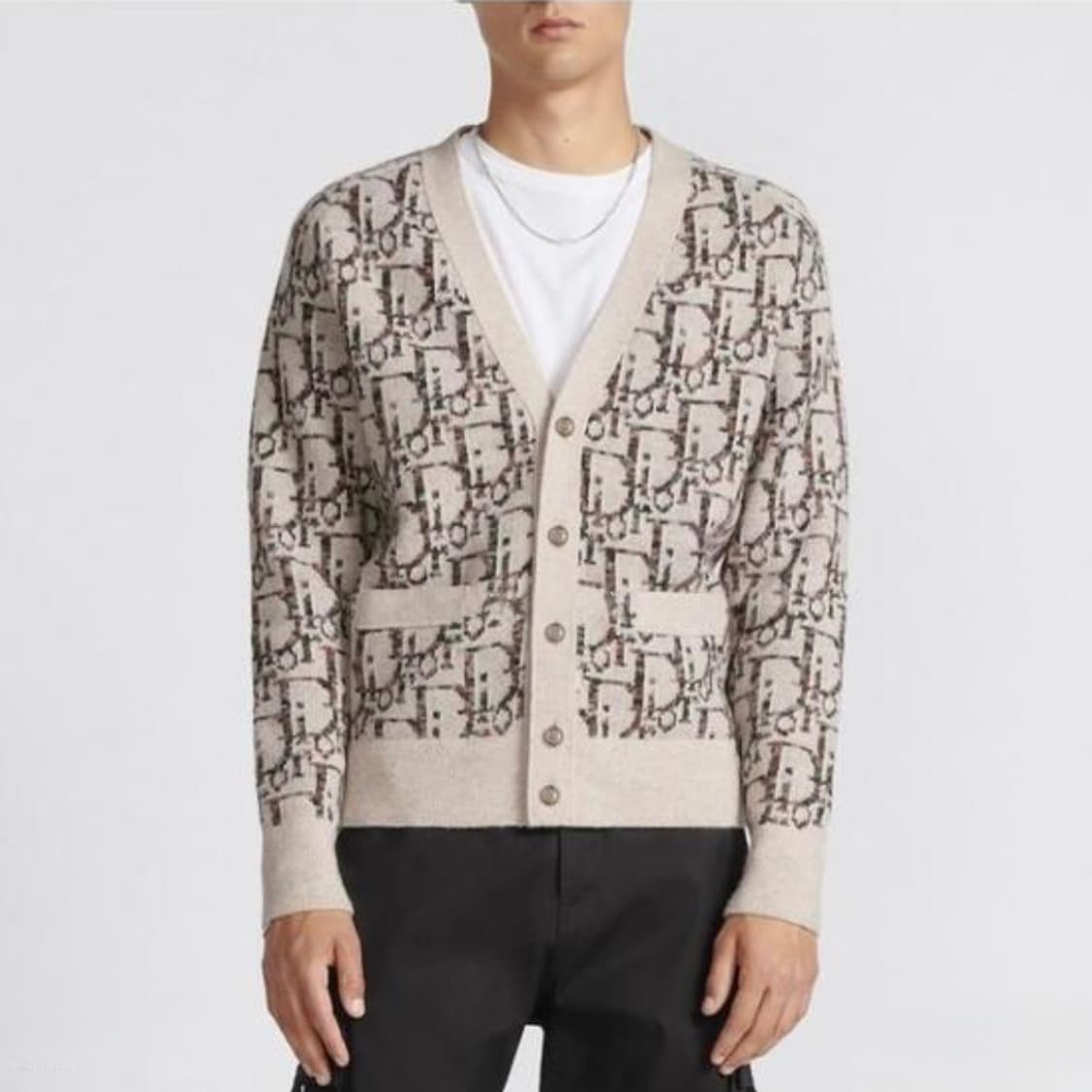 [미사용/XL] 디올 오블리크 자카드 가디건 베이지 상품이미지8