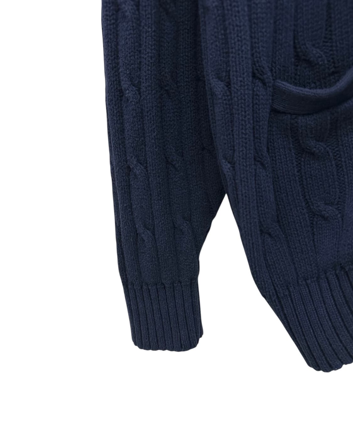 90s 폴로 코튼 니트 꽈배기 가디건 네이비 (2XL) 상품이미지8