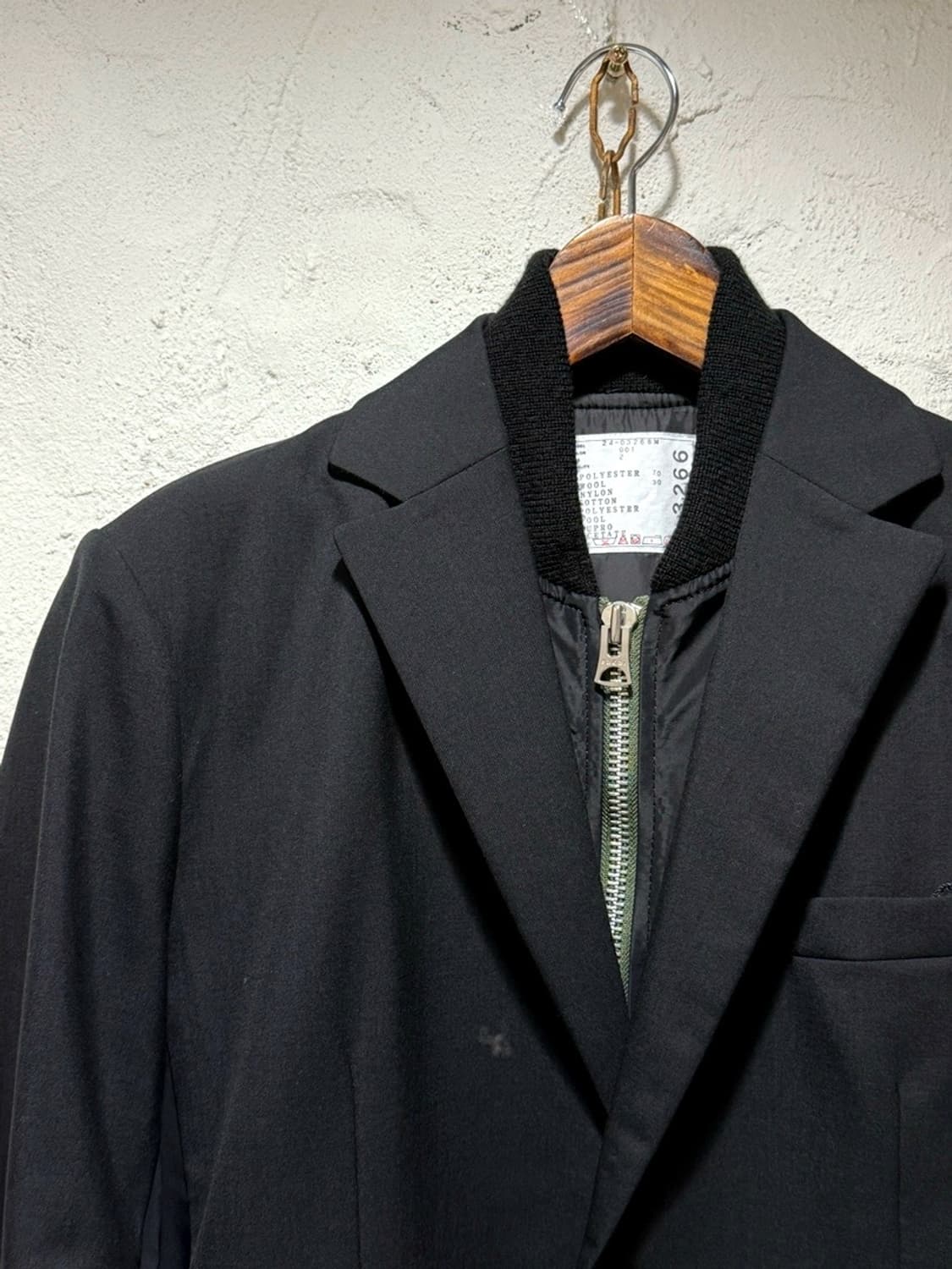 Sacai 사카이 레이어드 싱글 브레스티드 집업 블레이져 24-03266 상품이미지1