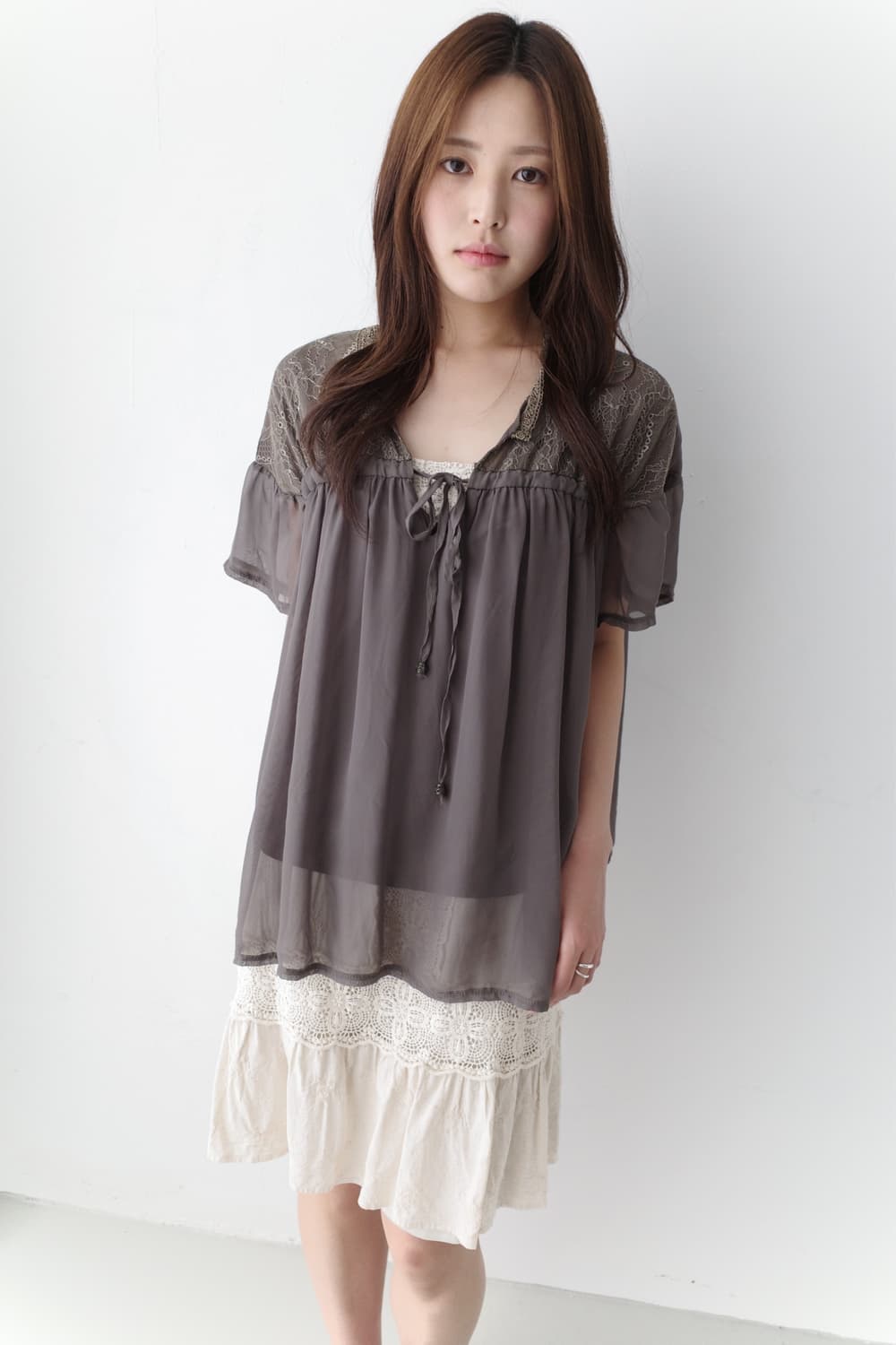 axes femme) shirring half blouse 상품이미지4