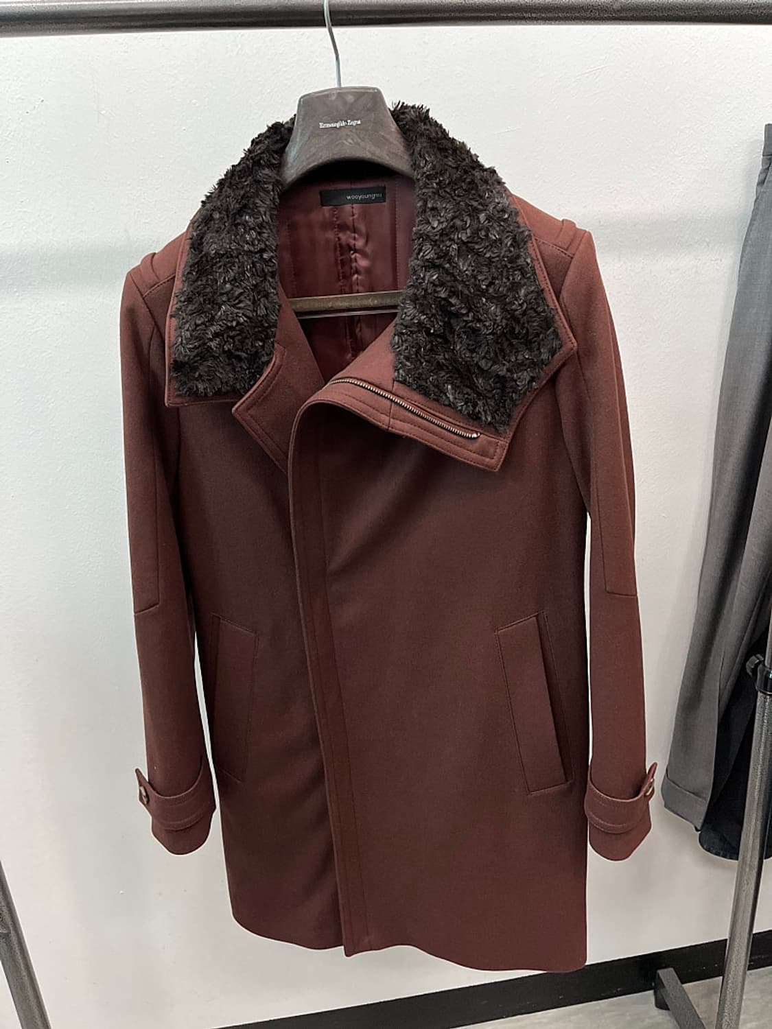 95) 우영미 10fw 버건디 캐시미어 코트 상품이미지4