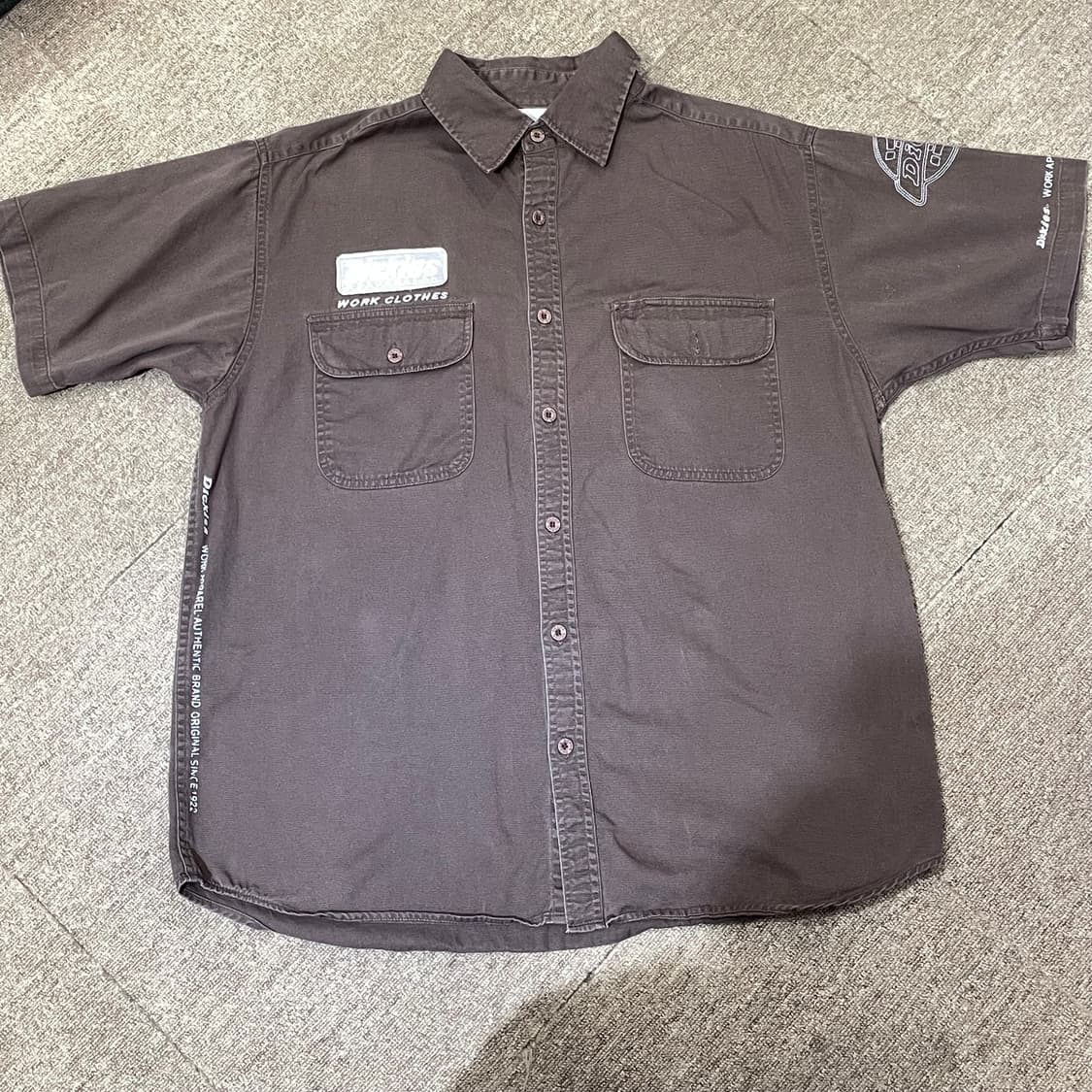 (L) Dickies 디키즈 반팔 워크 셔츠 브라운 상품이미지3