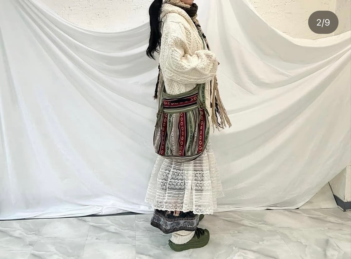 케이블니트집업, 인디언패턴자켓, 히피스커트, 시스루스커트 상품이미지2