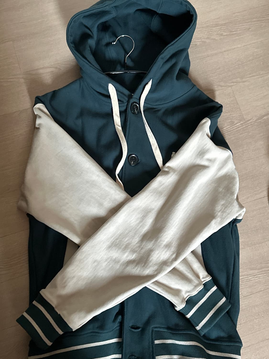 예일 헤비웨이트 베이스볼 파카 자켓 그린 판매 상품이미지2