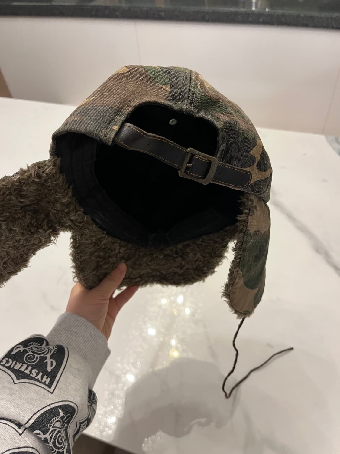 빈티지 카모 귀도리 모자 상품이미지3