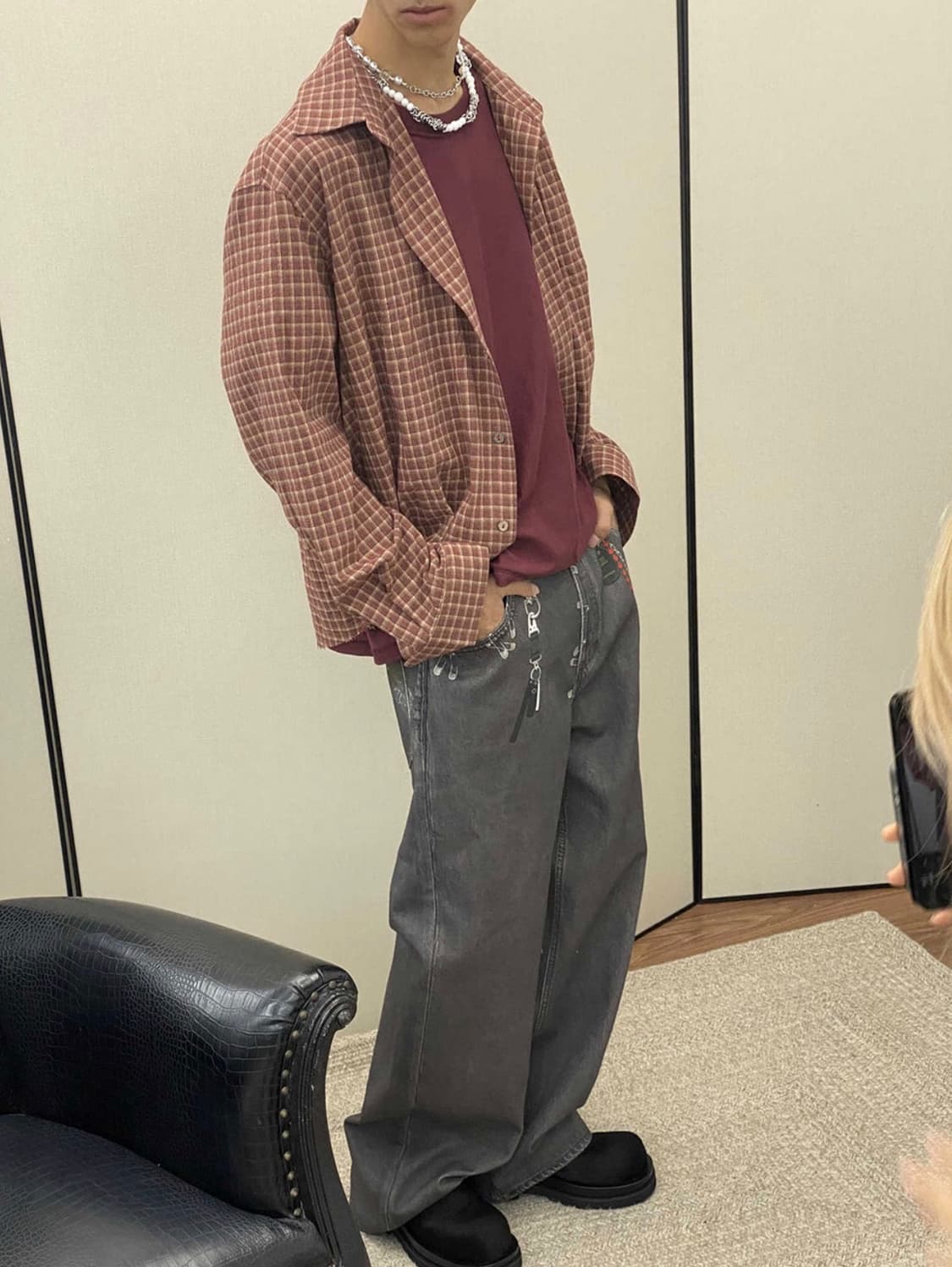 비엑세스 Printed Chain Denim Pants ( s ) 상품이미지3