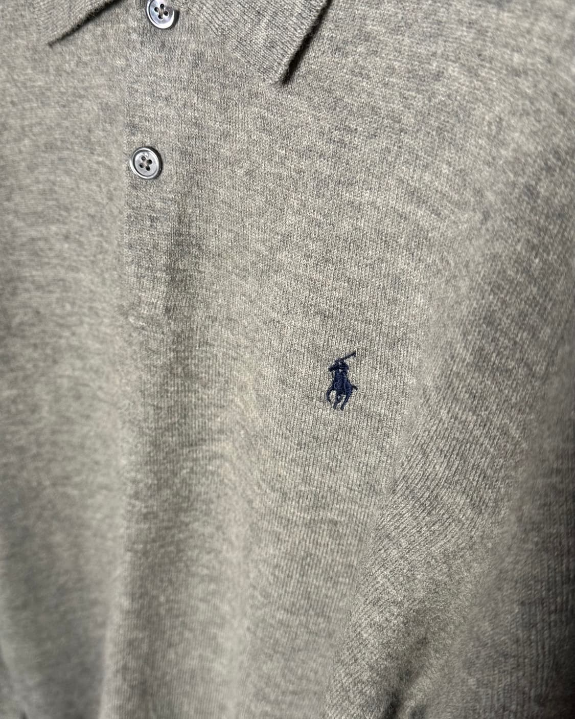 90's 폴로 랄프로렌 메리노 울 폴로셔츠 L [그레이] 상품이미지3