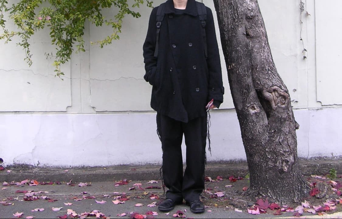 [L] 꼼데가르송셔츠 축융 울 피코트 블랙 상품이미지1