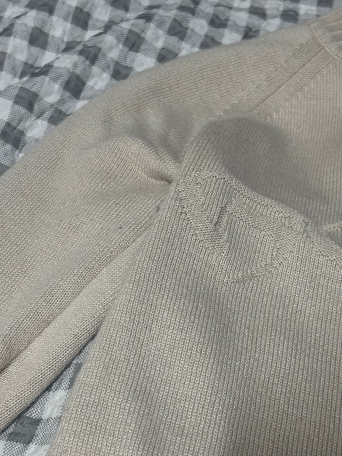 M사이즈 스컬프터 홀리 니트집업 더스티베이지 상품이미지2