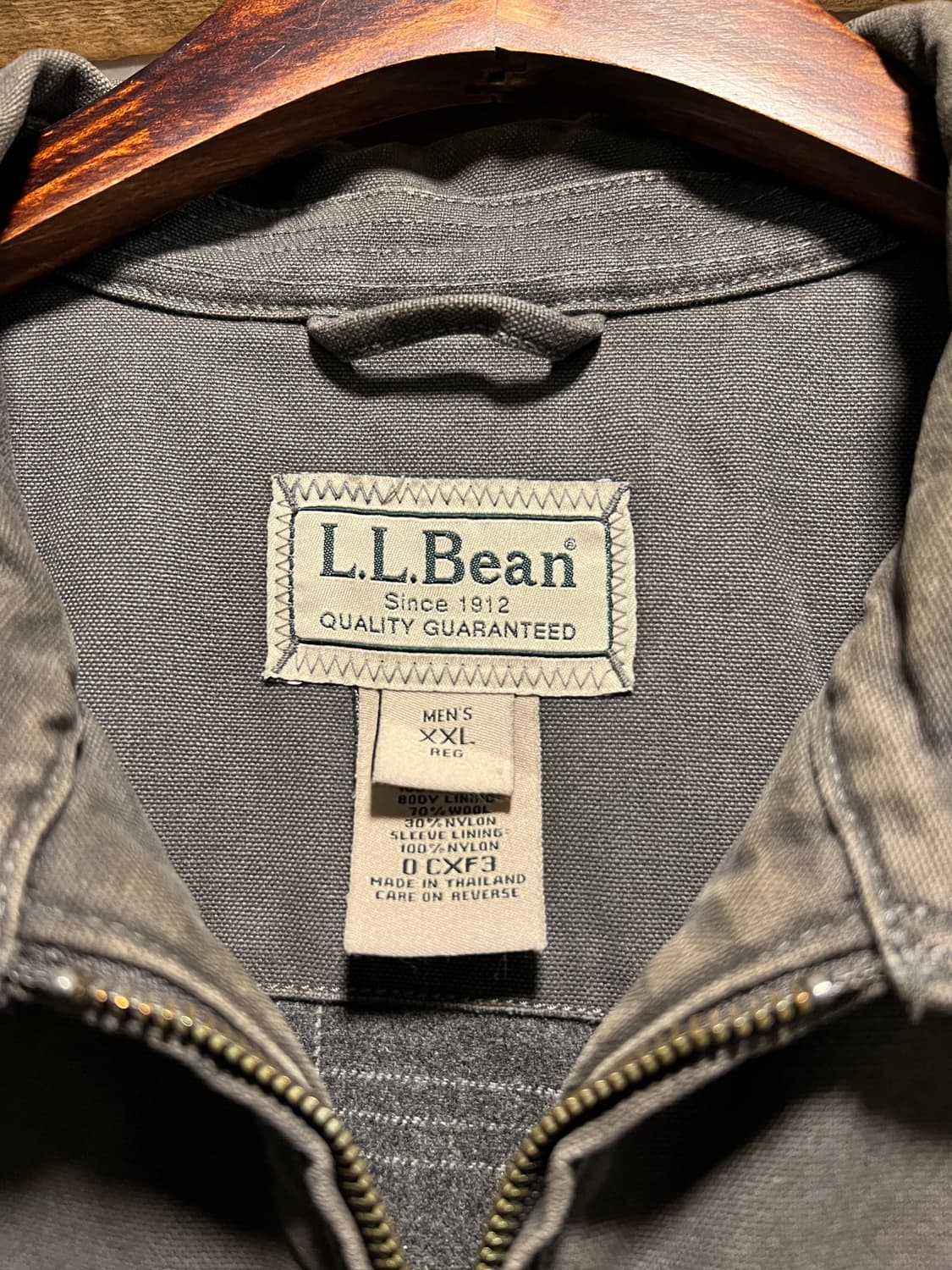 [2XL]엘엘빈 USA 체크 라이닝 차콜그레이 캔버스 워크 자켓 상품이미지2