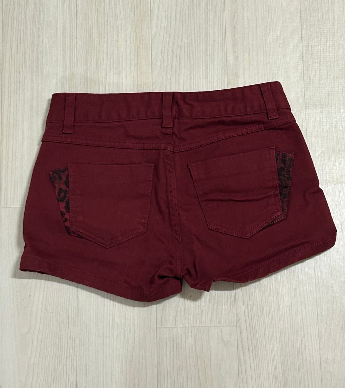 Egoist 스터드 레오파드 버건디 숏팬츠 갸루 나나펑크 상품이미지2