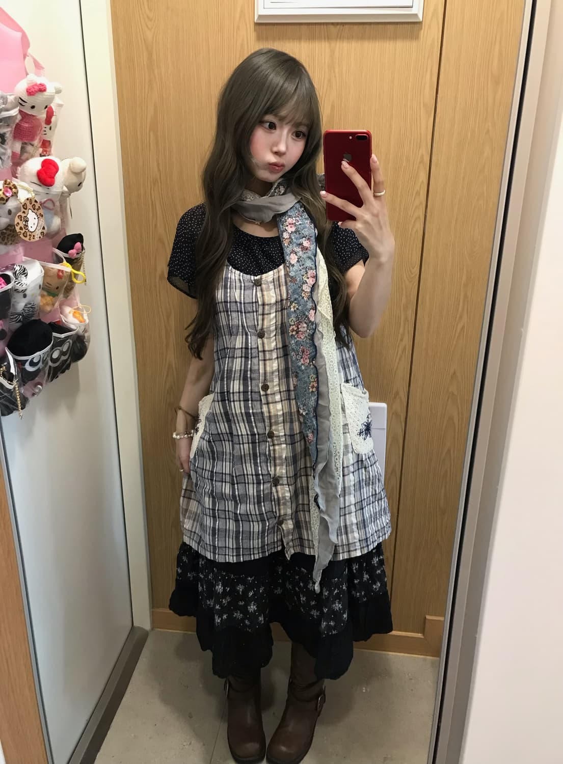 너드 모리 하구미 잔꽃 코이세이오깔 네이비 코디세트 상품이미지2