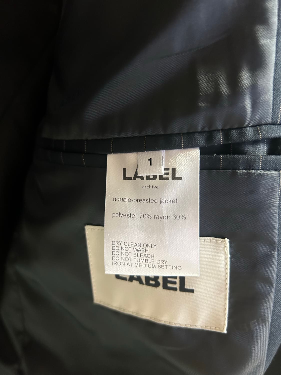 라벨아카이브  더블 브래스티드 자켓 스트라이프 1사이즈 상품이미지3