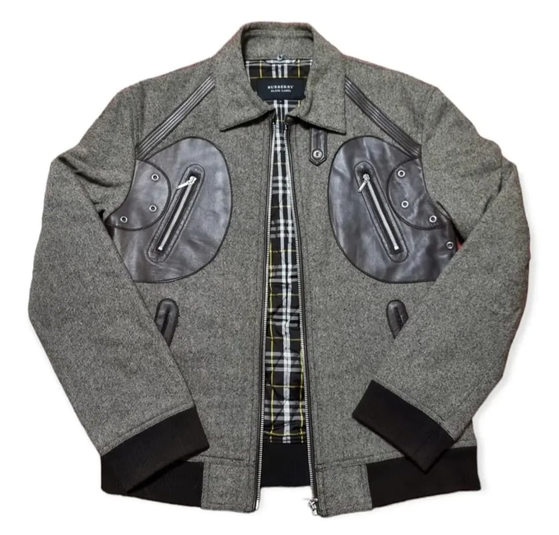 (M) 버버리헤링본자켓 버버리블랙라벨 버버리가죽자켓 상품이미지10
