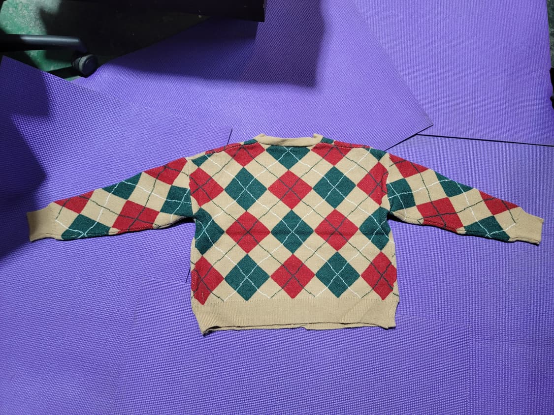 (새옷) 여성 가디건 아가일 체크 패턴 브이넥 2벌 1만원 상품이미지5