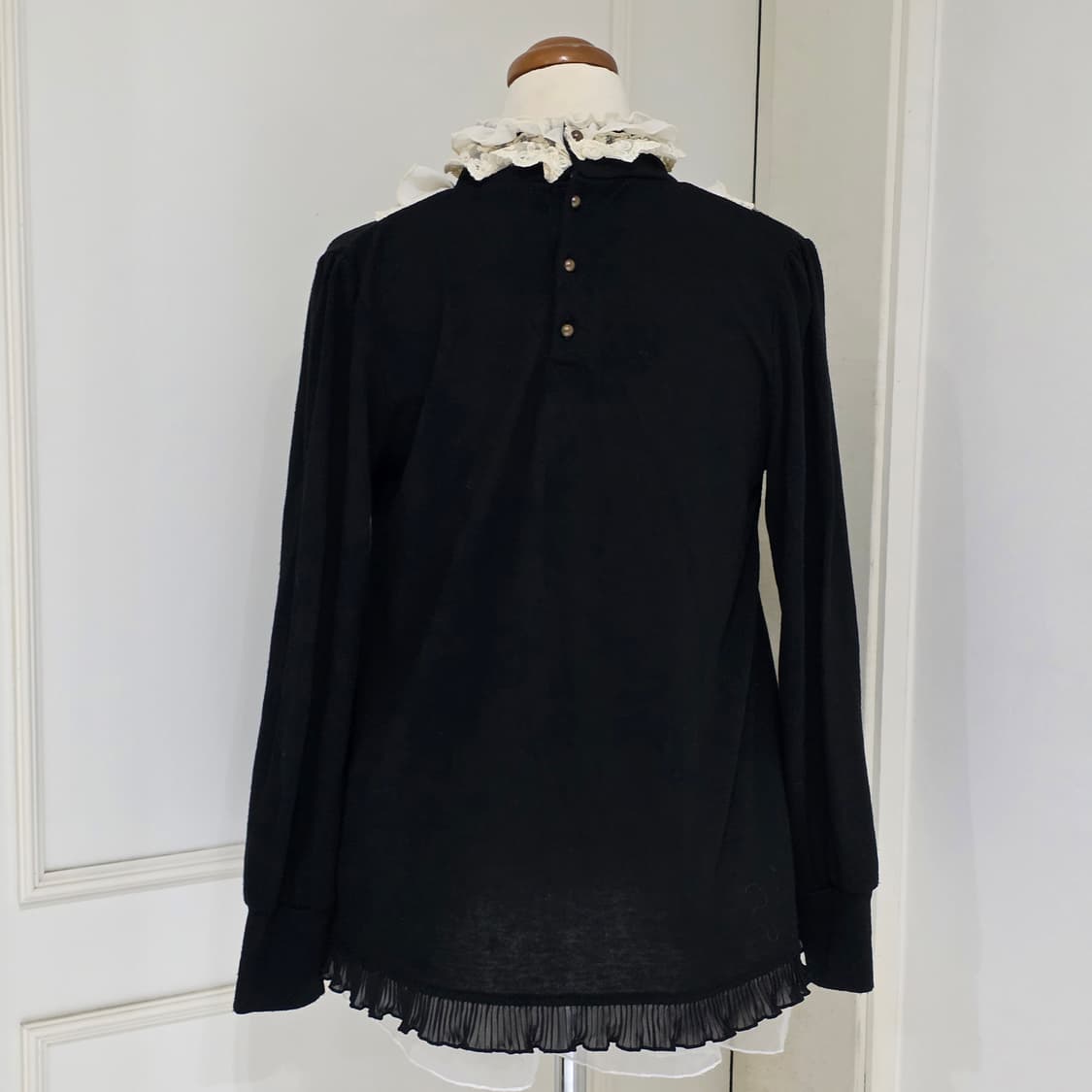 엑시즈팜 일본빈티지)고딕로리타st 레이스 리본 프로치 로맨틱프릴 블라우스 상품이미지6