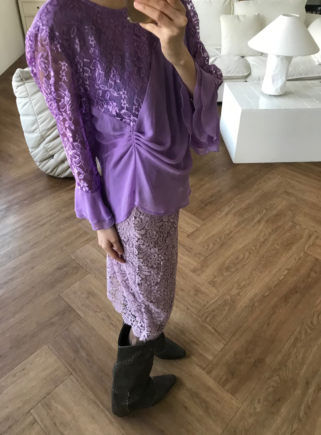 vintage purple lace blouse 상품이미지4