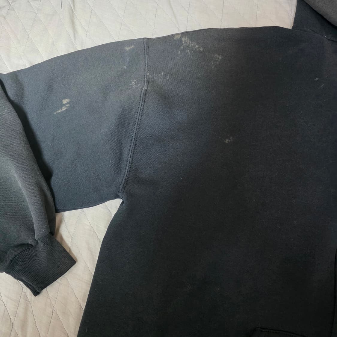 [XXL] 90s 빈티지 러셀 애슬레틱 후드집업 블랙 페이드&트래쉬드 상품이미지4