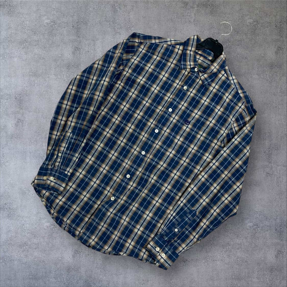 팀버랜드 스몰 로고 배색 체크 셔츠 상품이미지1