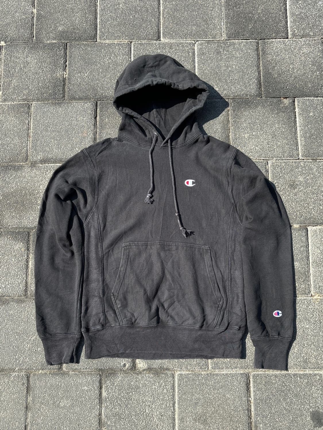 챔피온 리버스위브 후드티 블랙 상품이미지4