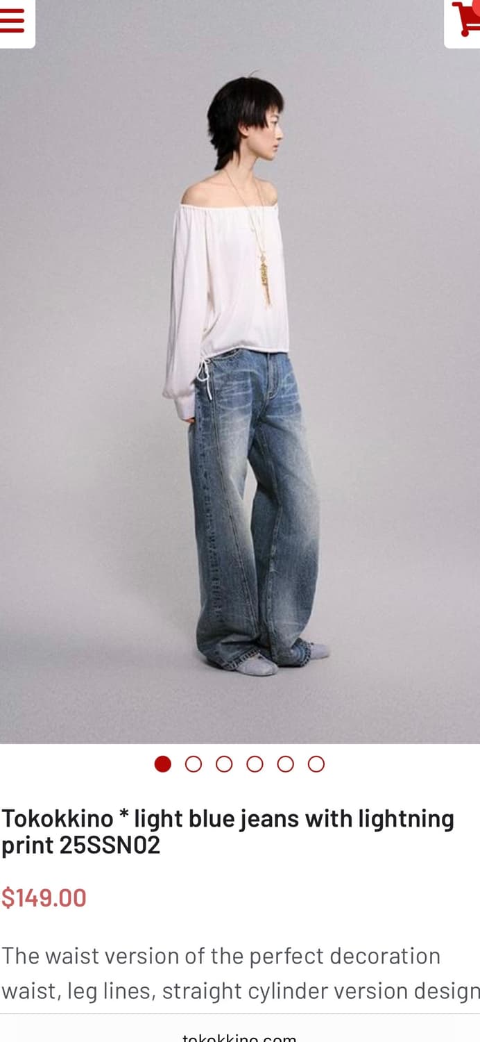 Tokokkino 빈티치 워싱 연 청바지 light blue jeans 상품이미지1