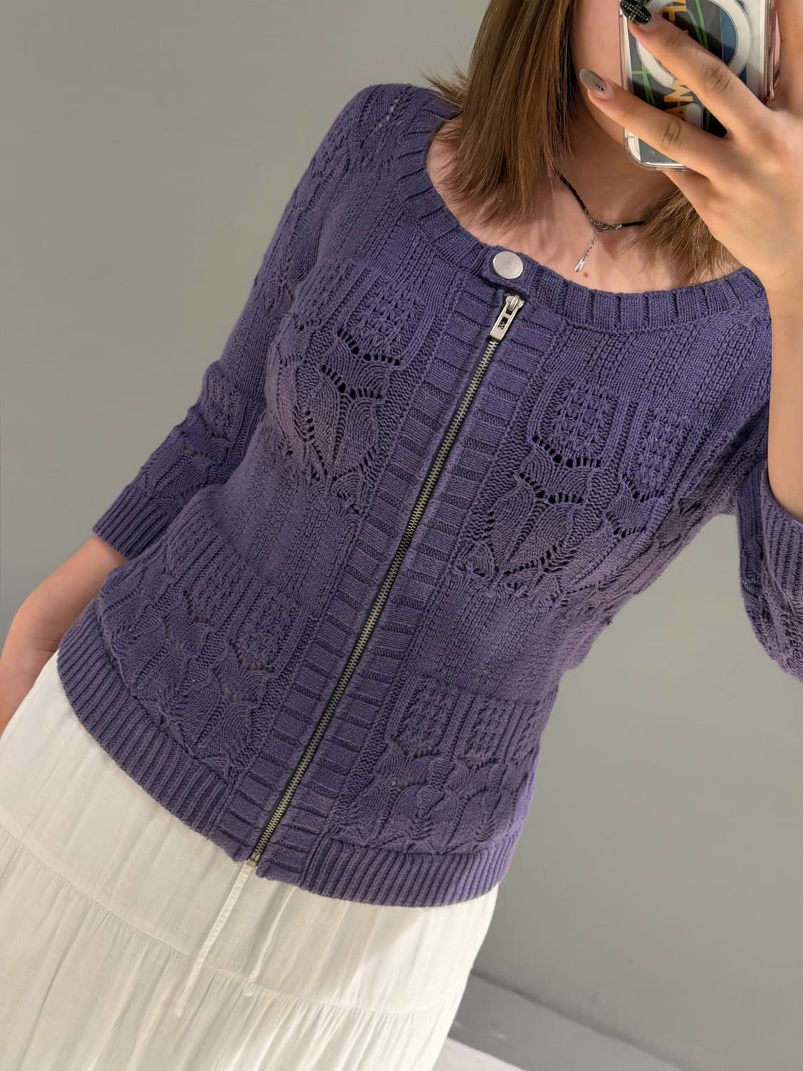 DKNY jeans punching knit zip-up 상품이미지3