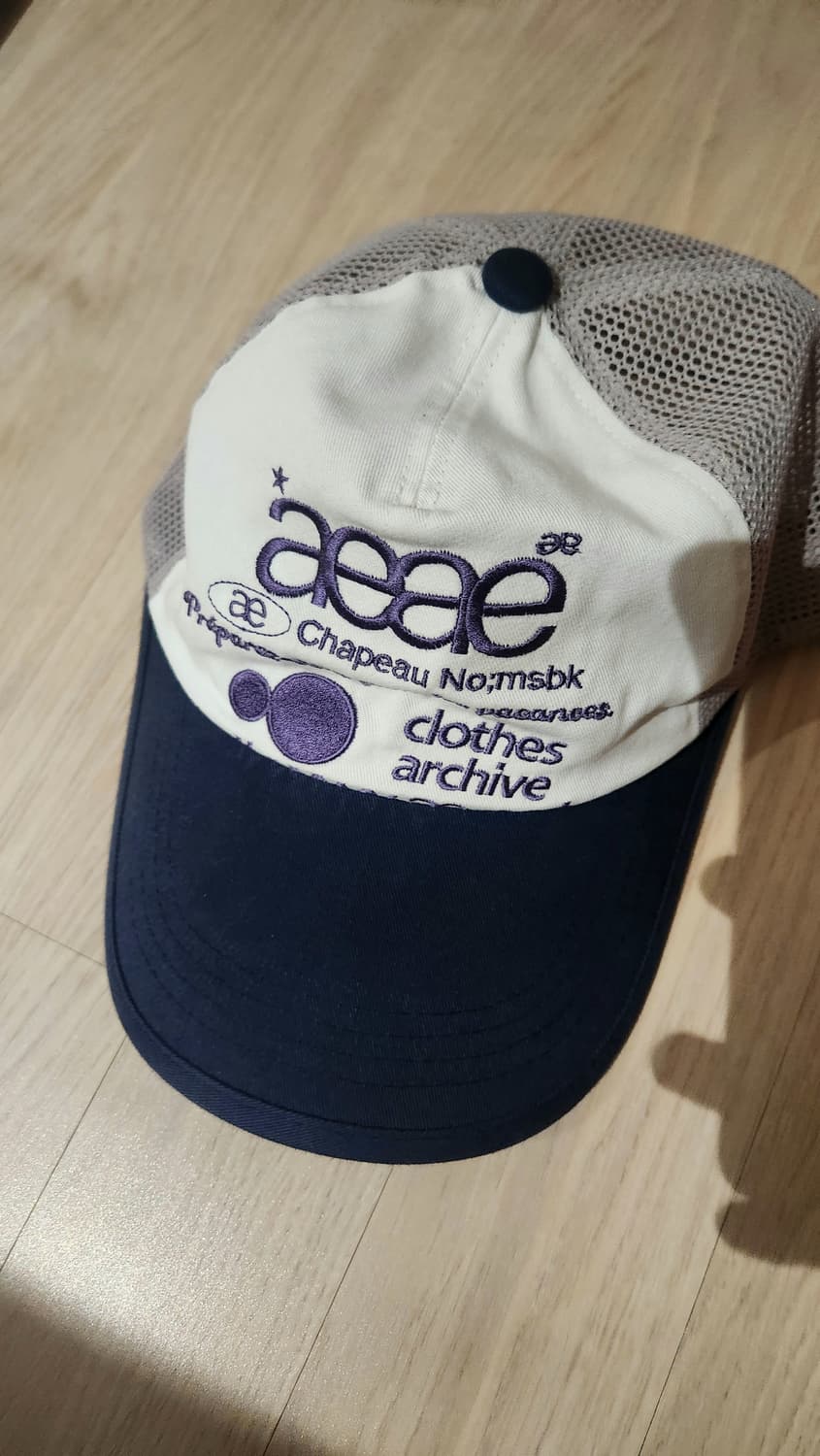 aeae 웹 로고 메쉬 캡 그레이 블루 상품이미지3