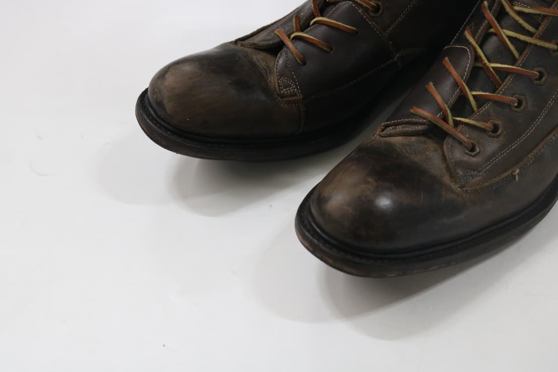 알프레도바니스터 빈티지 레더 레이스업 컴뱃 부츠 상품이미지4