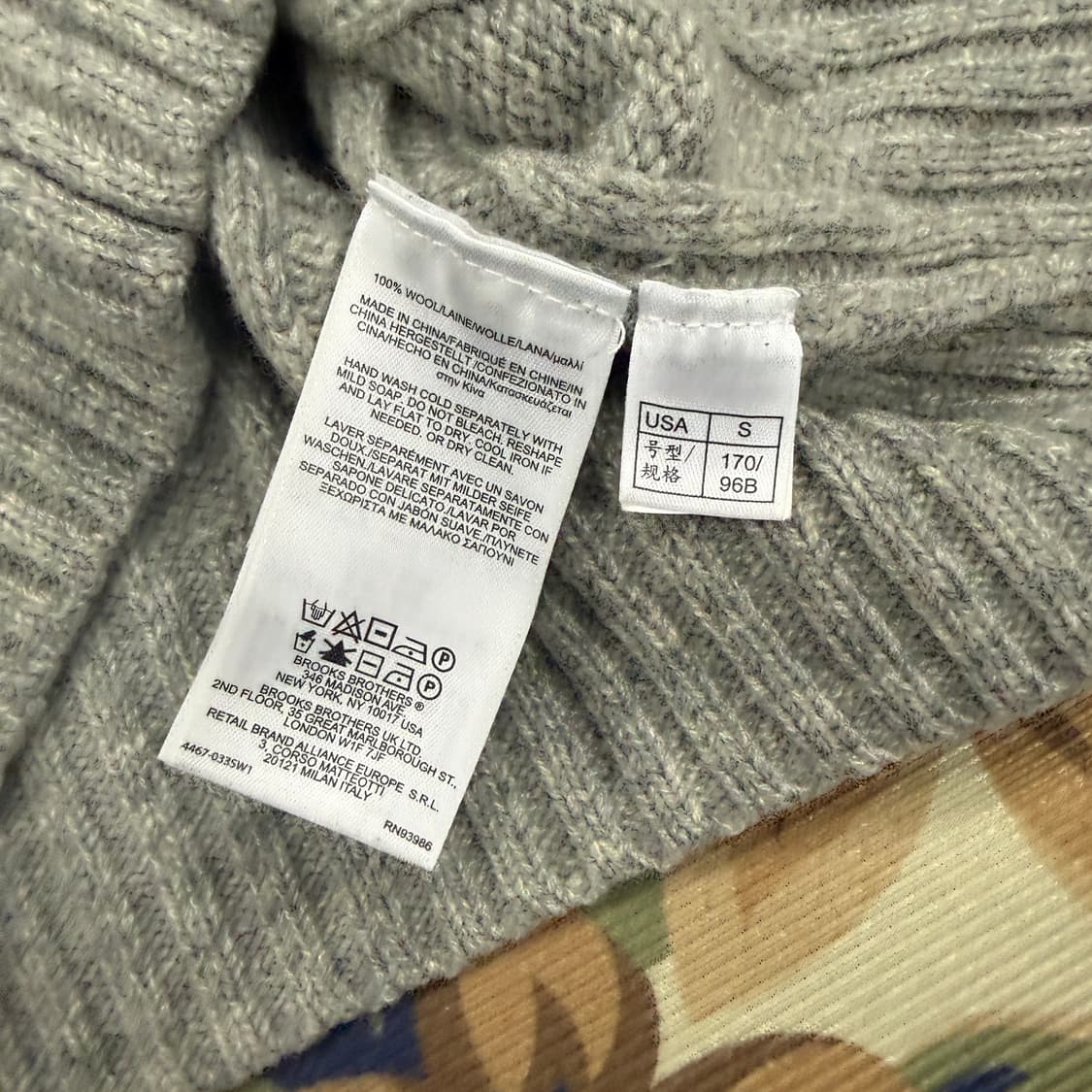 (S)브룩스 브라더스 울 꽈배기 니트(그레이) 상품이미지3