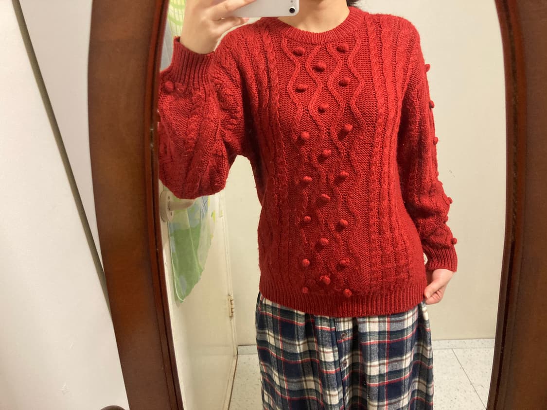 딸기 폼폼이 니트 상품이미지3