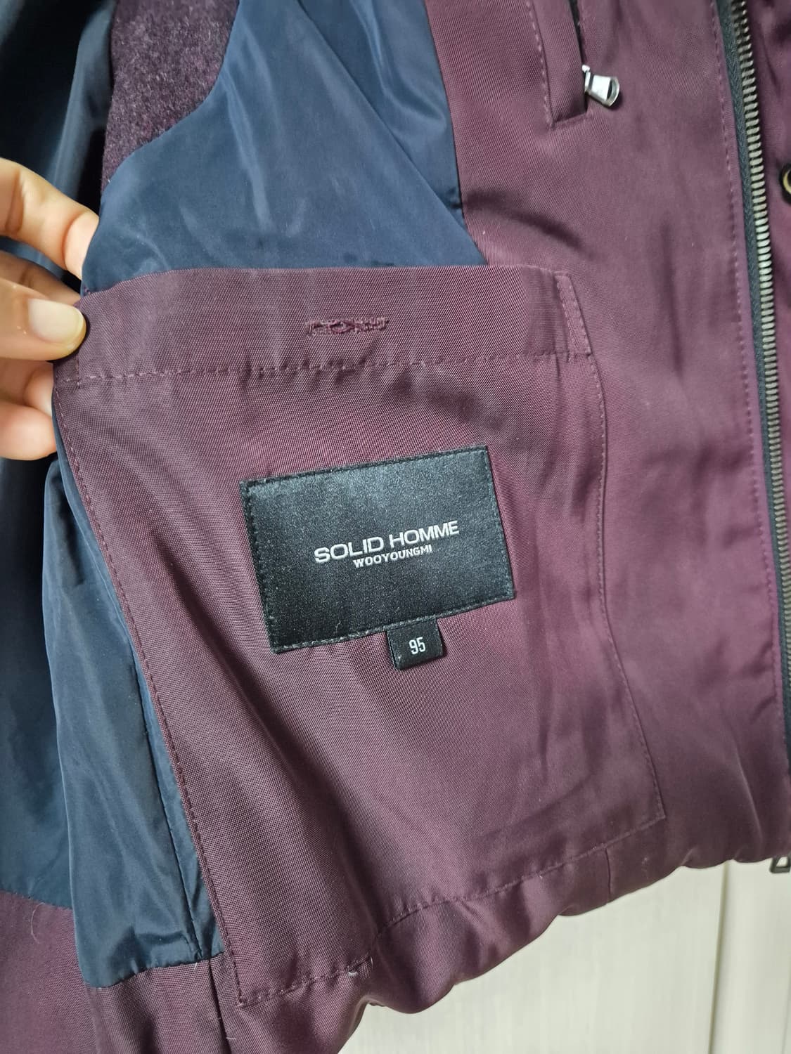 솔리드 옴므 우영미 가죽 배색 캐시미어  다운 베스트 95 상품이미지3