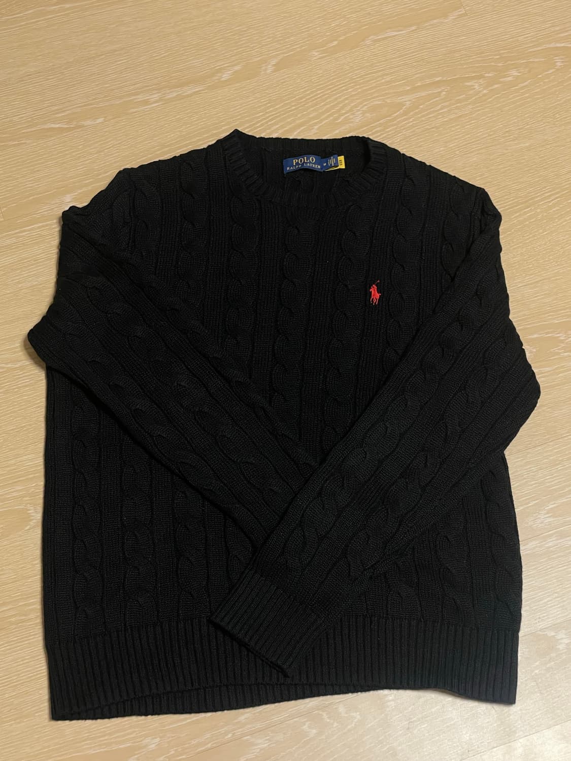폴로 랄프로렌 블랙 케이블 니트 M 상품이미지1