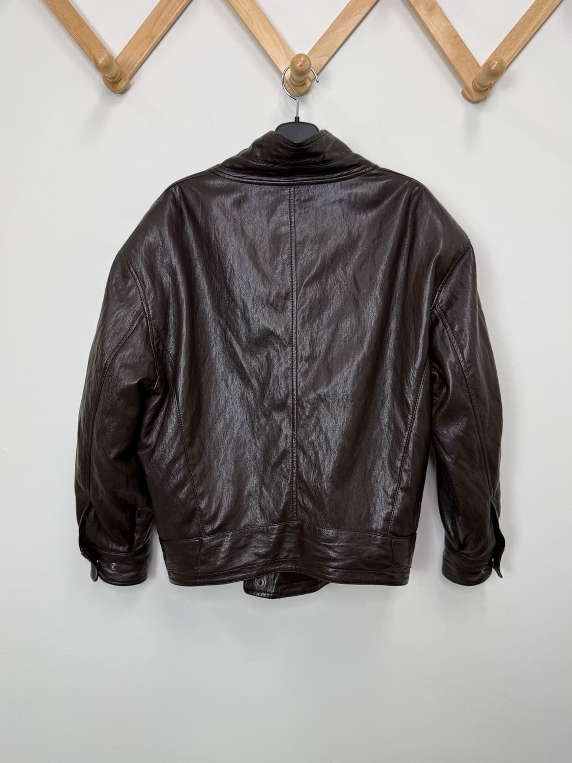 ordes 오데스 빈티지 하이넥 레더 자켓 상품이미지5