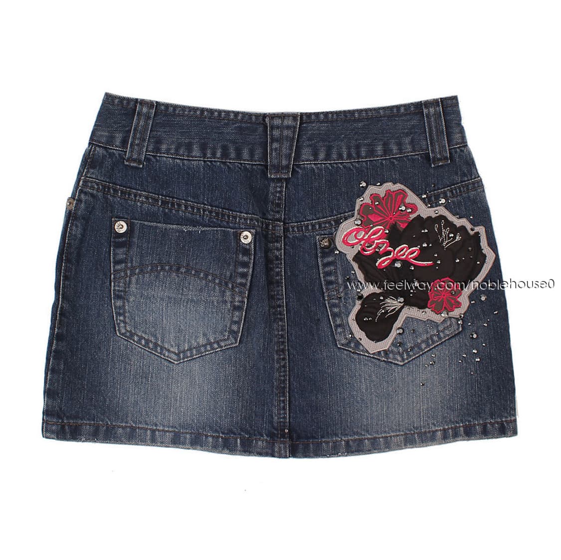 오브제 데님 비즈 미니스커트 44 상품이미지2