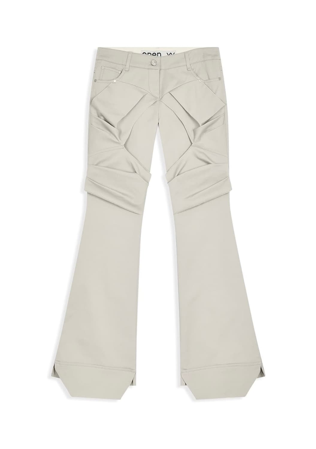 OPENYY GATHERED BOOTCUT PANTS, Beige 상품이미지1