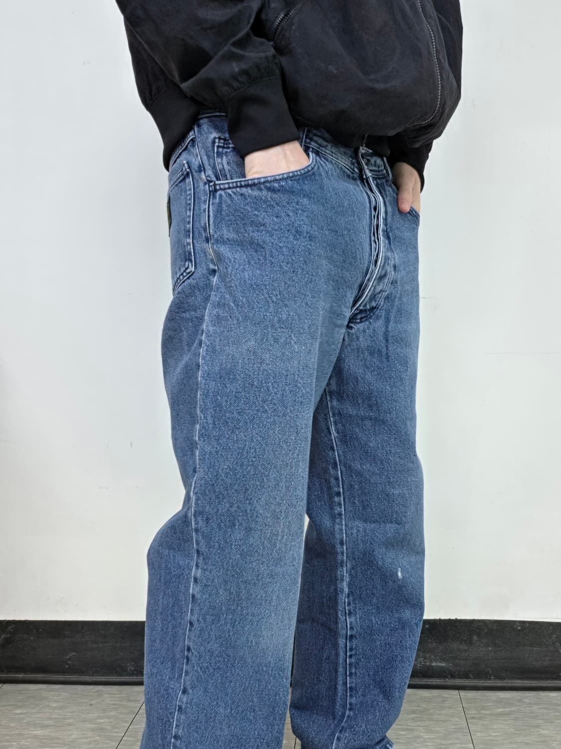 90s 스톤 아일랜드 그린 엣지 루즈 핏 청바지 상품이미지4