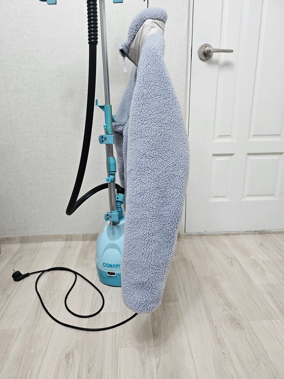 (90~95)S ☆초대장급☆아디다스 리버시블[스카이블루] 쉐르파후리스점퍼 상품이미지4