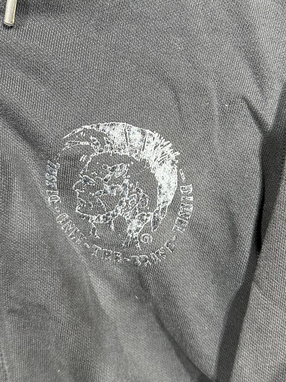 디젤 고딕 프린팅 오버핏 블랙 후드집업 져지 S 상품이미지7