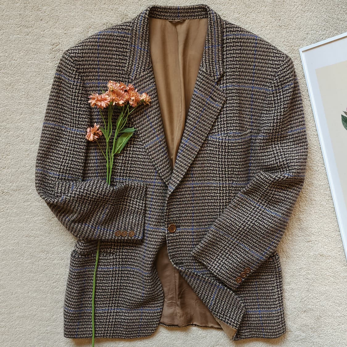 90s 조르지오 아르마니 점보 하운드투스 2버튼 울 블레이져 자켓50 상품이미지1