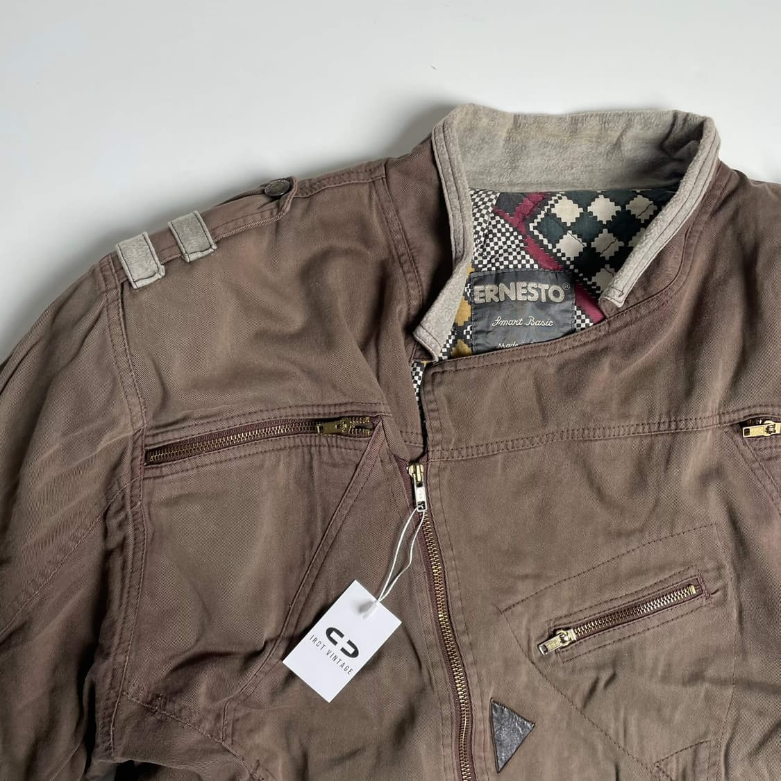 Ernesto 파워숄더 코튼 봄버 (italy)   상품이미지3