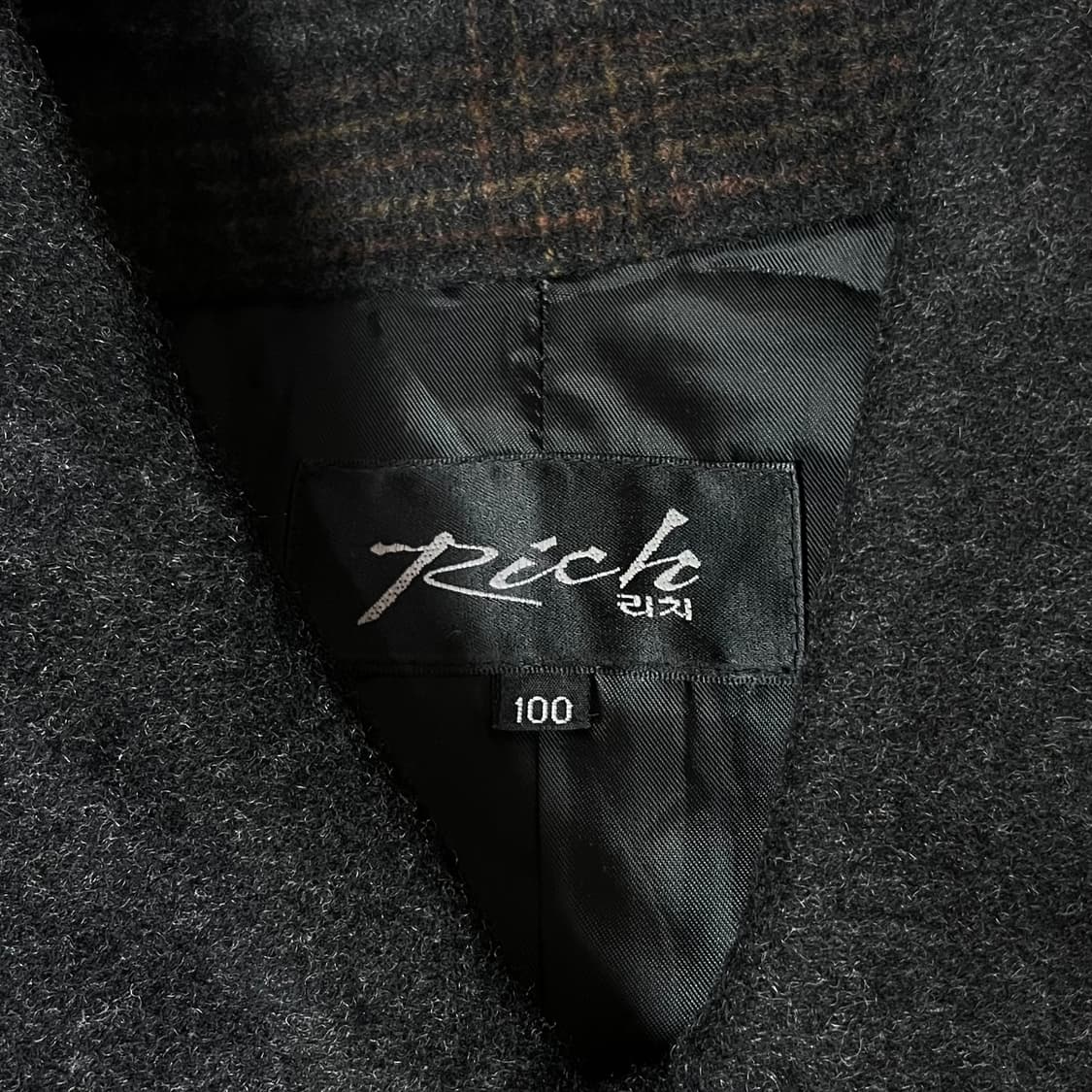 리치 차콜 울 싱글 롱 코트 100 상품이미지4