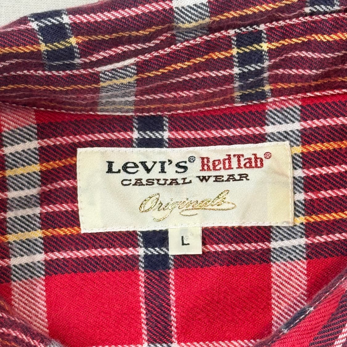 L) 리바이스 Levi's Red Tab 플란넬 레드 체크 셔츠 상품이미지6