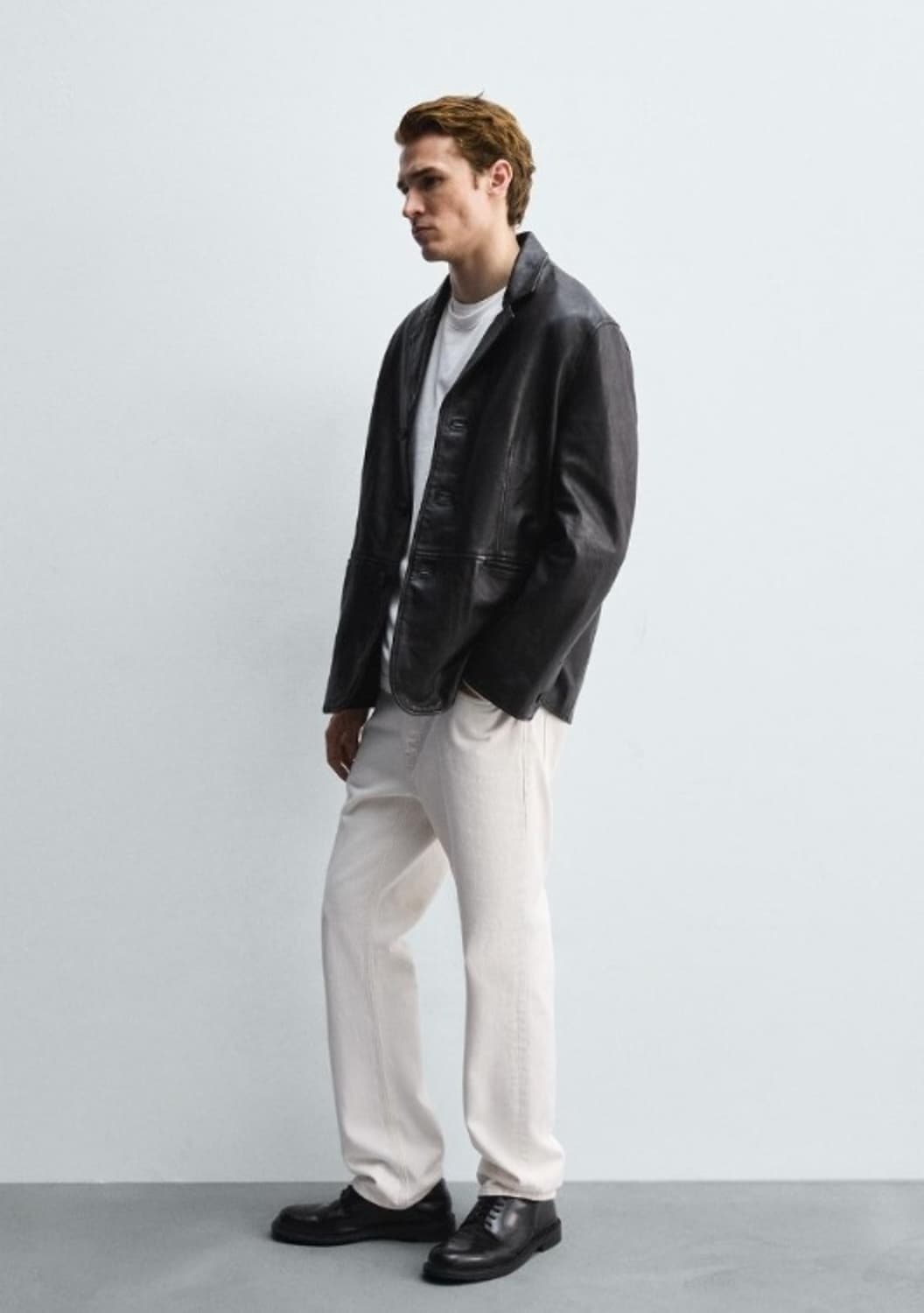 [M] ZARA 자라 릴렉스핏 양가죽 블레이저 새상품 상품이미지4