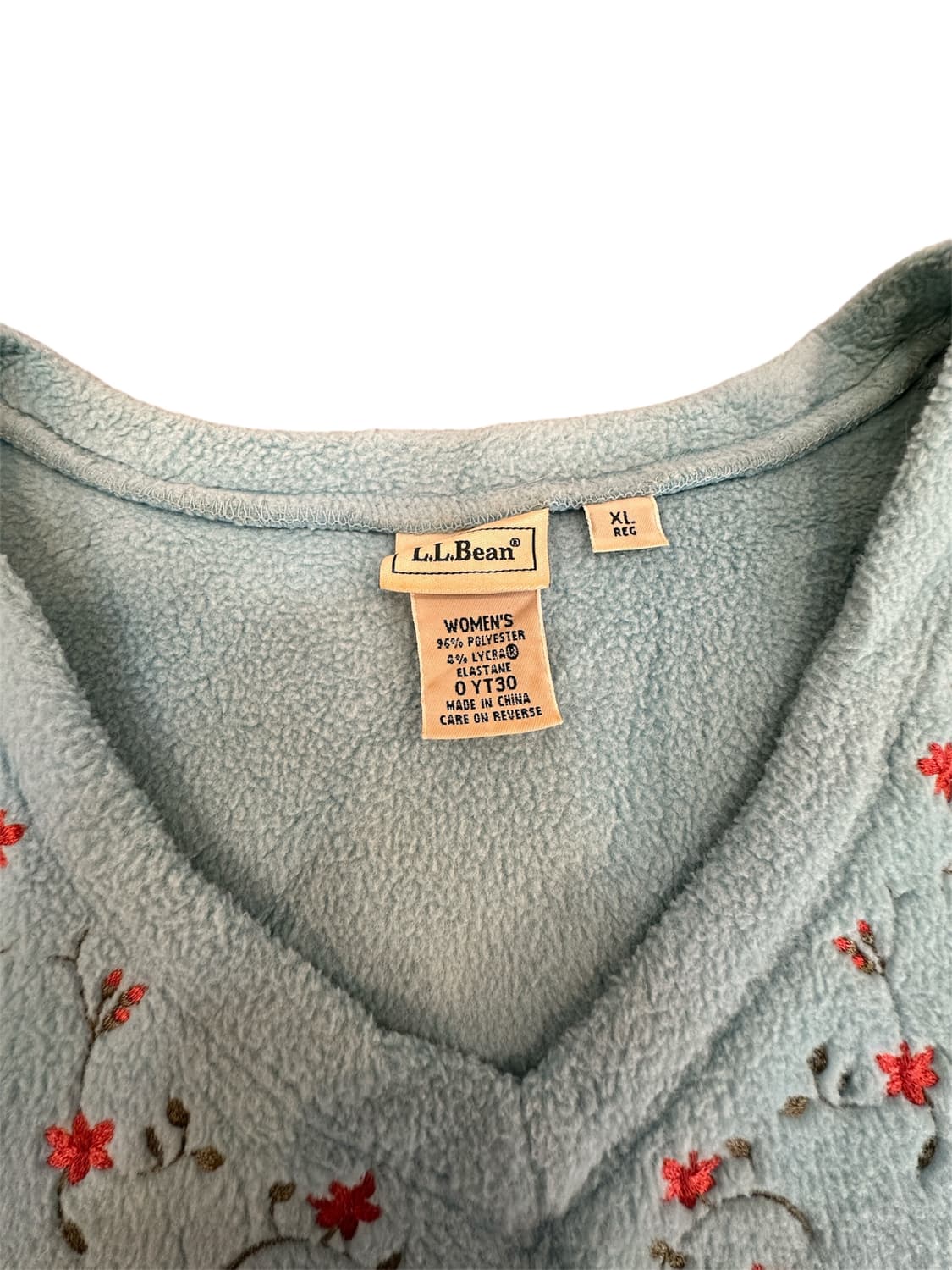 하늘색  꽃자수 LLBean 플리스 상품이미지4